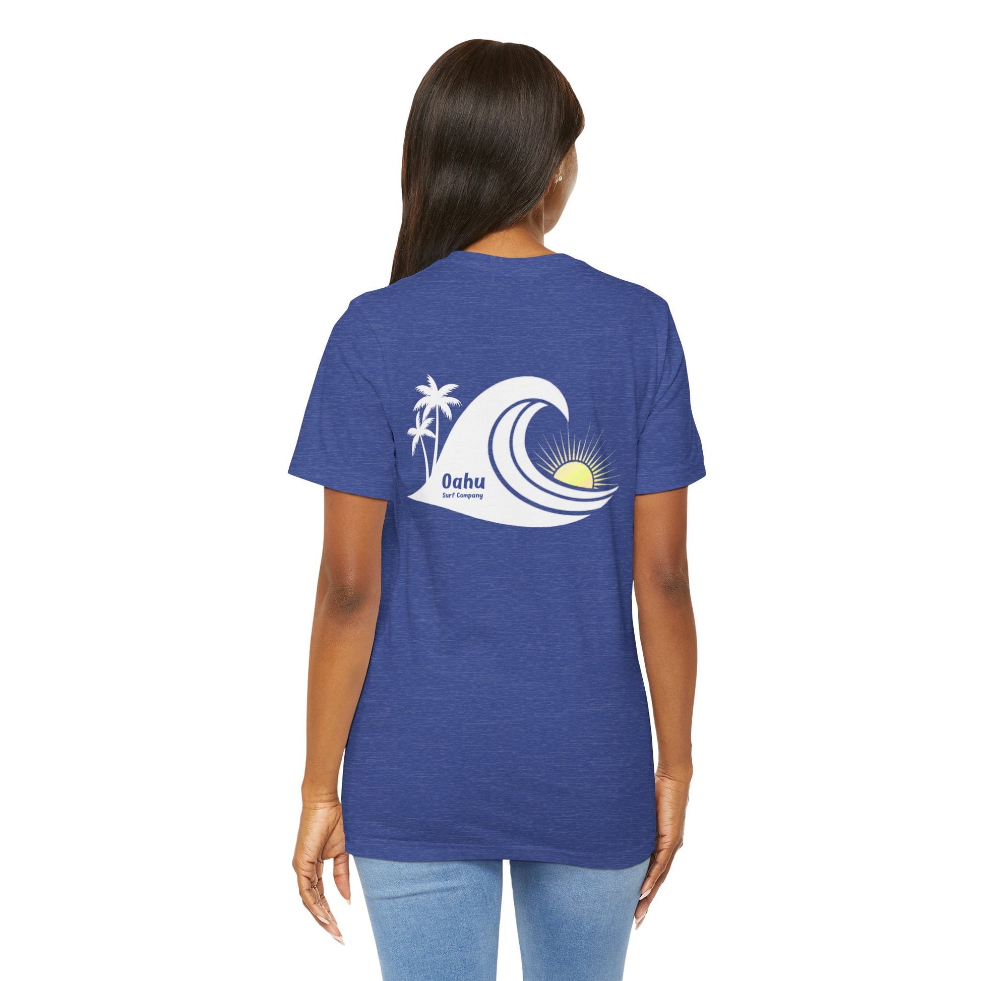 Island Wave Women’s Tee White Logo – O’ahu Surf Company Hawaii Surf Shirt - O'ahu Surf Company