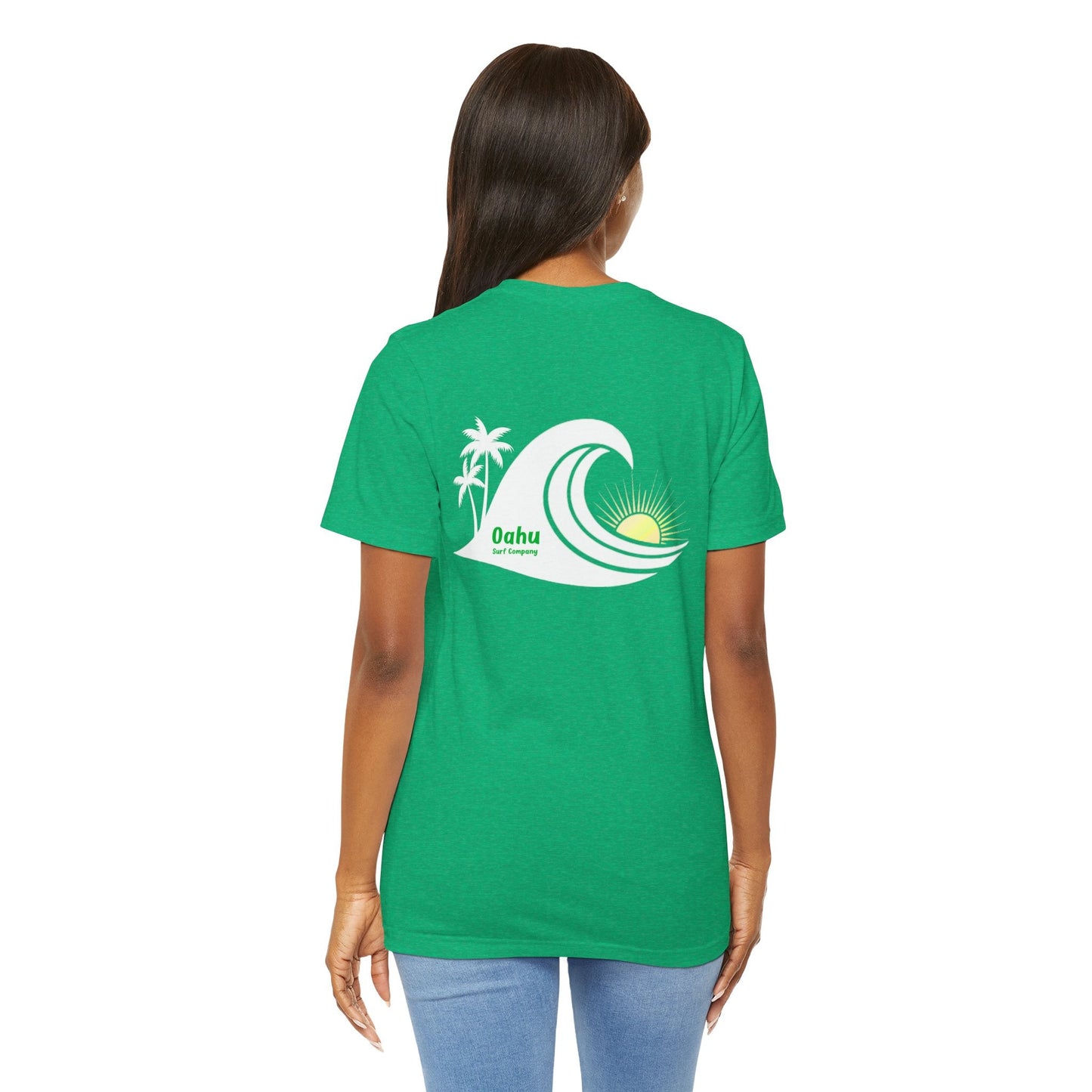 Island Wave Women’s Tee White Logo – O’ahu Surf Company Hawaii Surf Shirt - O'ahu Surf Company