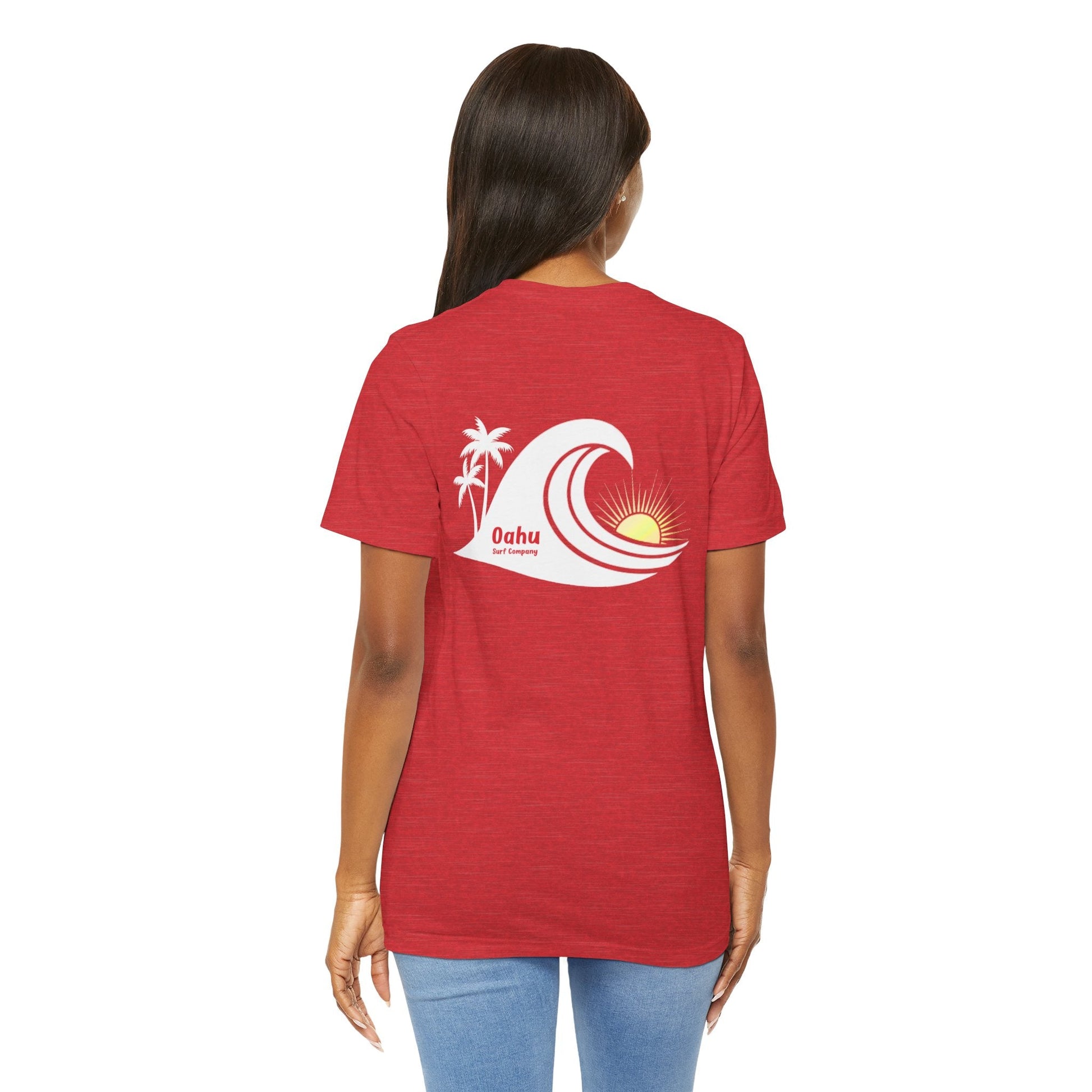 Island Wave Women’s Tee White Logo – O’ahu Surf Company Hawaii Surf Shirt - O'ahu Surf Company