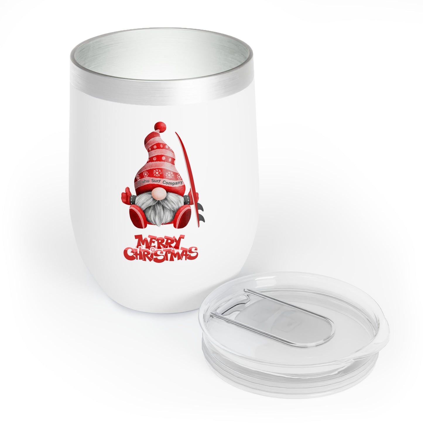 Merry Christmas Gnome Wine Tumbler 12oz - O'ahu Surf Company