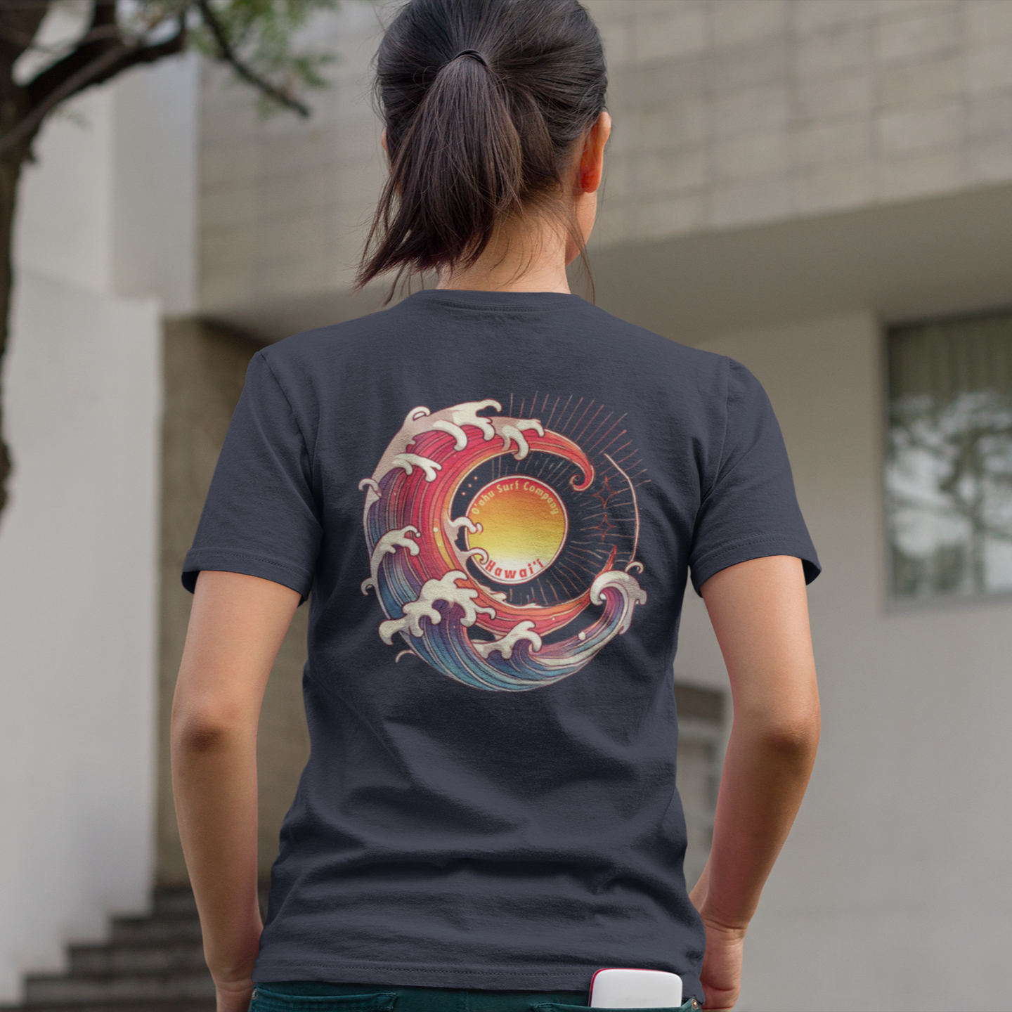 Sun Wave Hawaii Women's Unisex Surf Shirt Beach Tee - O'ahu Surf Company