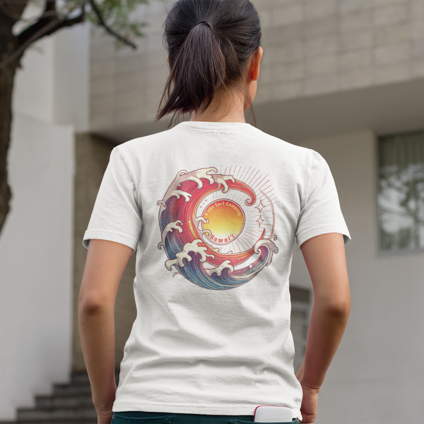 Sun Wave Hawaii Women's Unisex Surf Shirt Beach Tee - O'ahu Surf Company