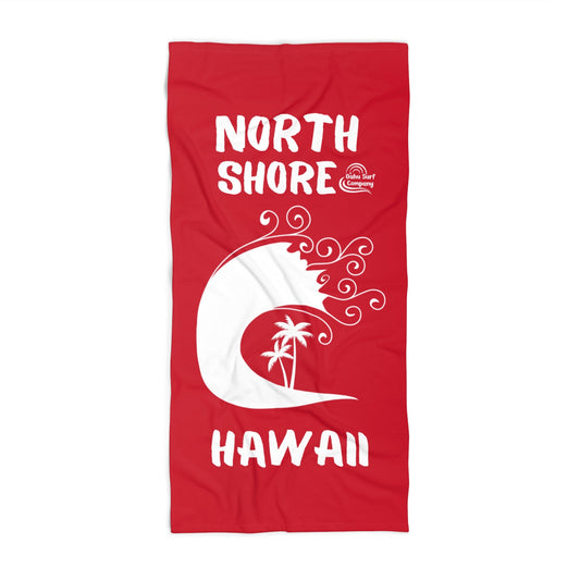 North Shore Hawaii Oahu Beach Towel - Red - O'ahu Surf Company