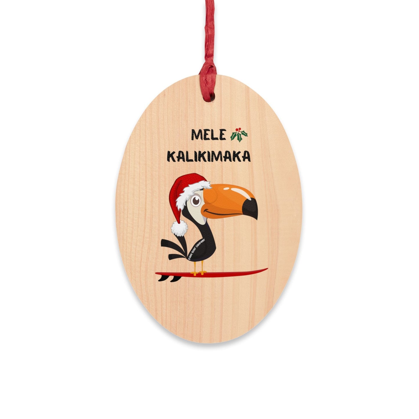 O'ahu Surf Company Ocean Wave Holiday Hawaii Wooden Ornament - O'ahu Surf Company