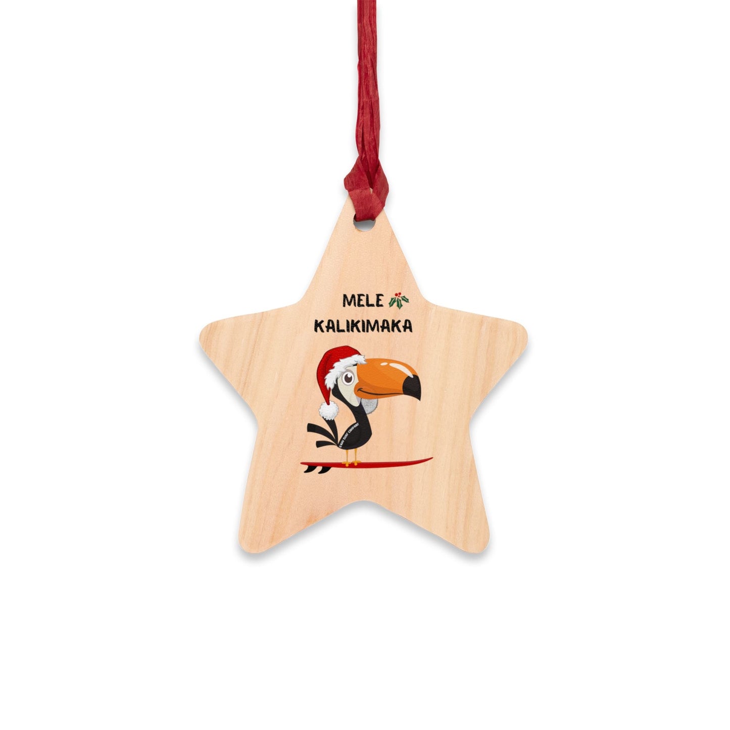 O'ahu Surf Company Ocean Wave Holiday Hawaii Wooden Ornament - O'ahu Surf Company