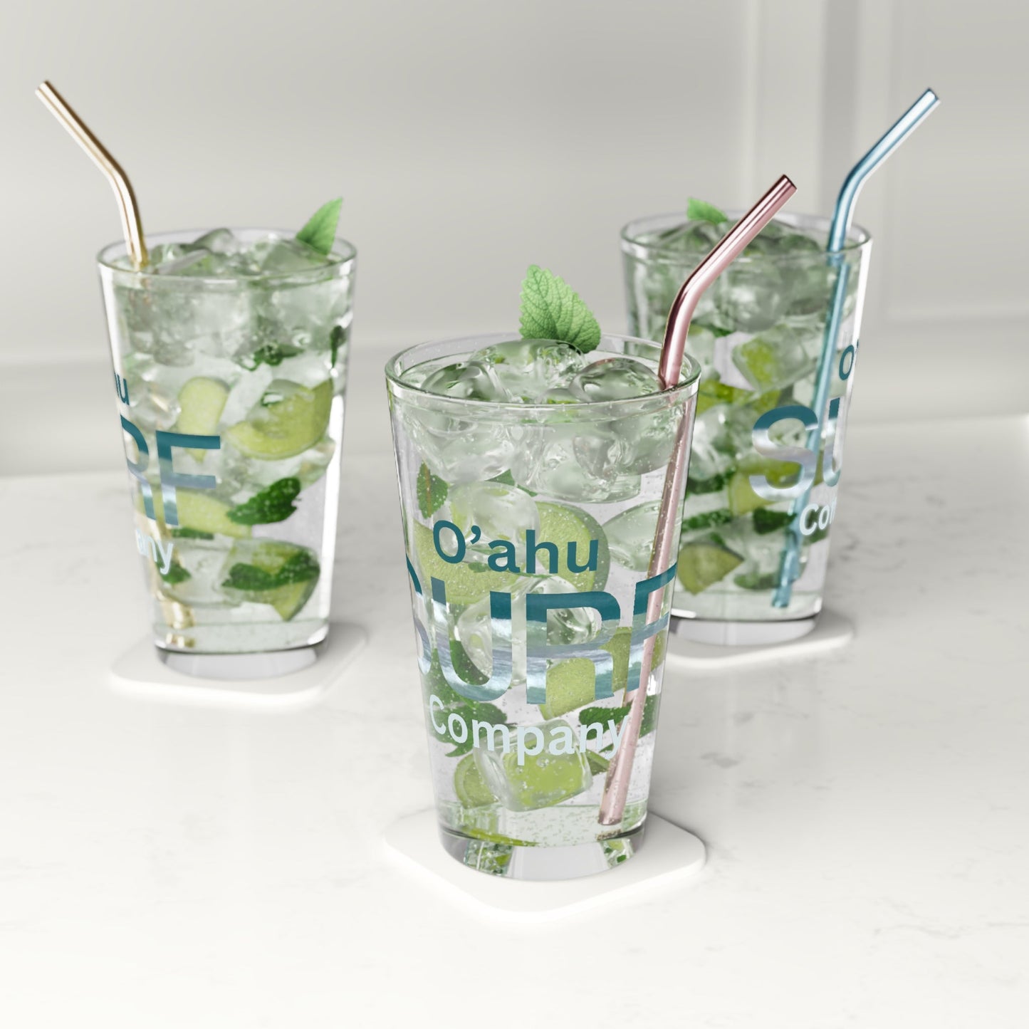 O'ahu Surf Company Ocean Wave Pint Glass - O'ahu Surf Company