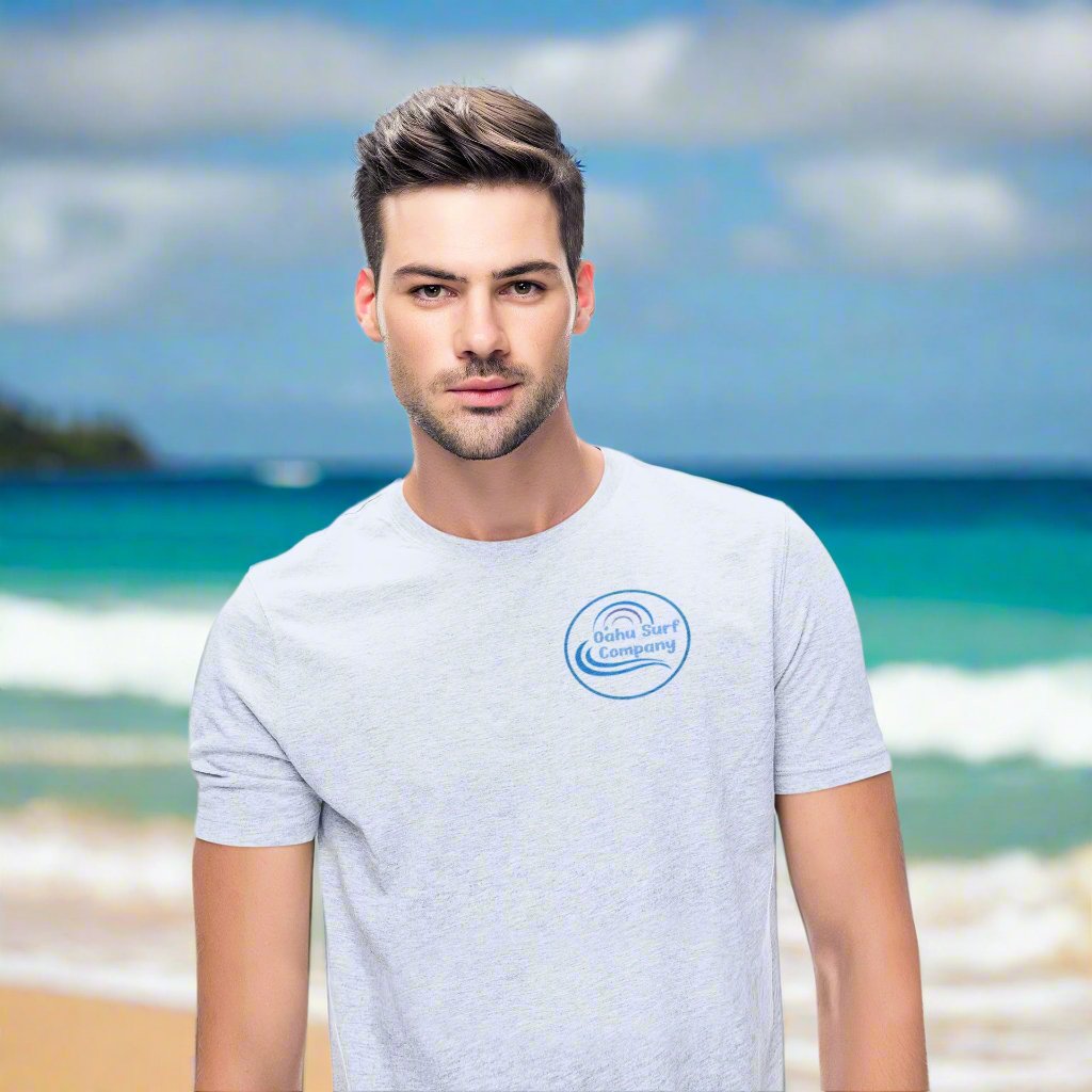Rainbow Wave Palm T-Shirt – Island Vibes Classic Vintage Surf Style - O'ahu Surf Company