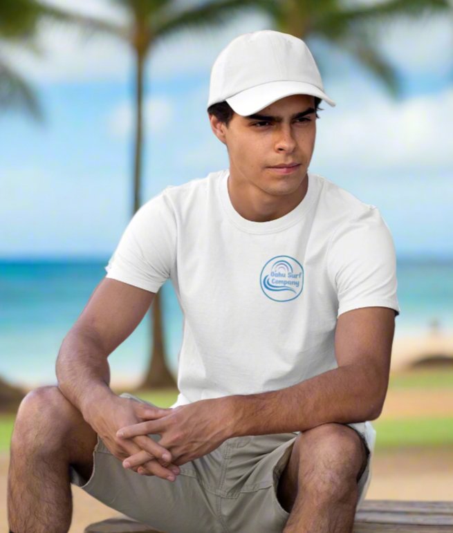 Rainbow Wave Palm T-Shirt – Island Vibes Classic Vintage Surf Style - O'ahu Surf Company