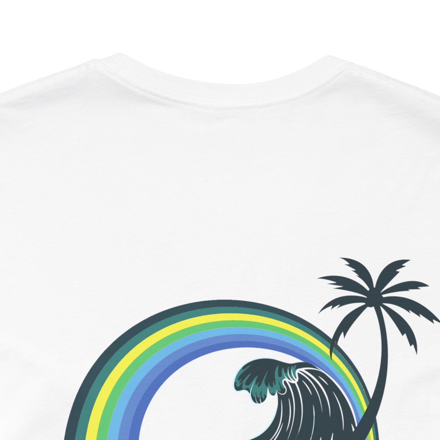 Rainbow Wave Palm T-Shirt – Island Vibes Classic Vintage Surf Style - O'ahu Surf Company