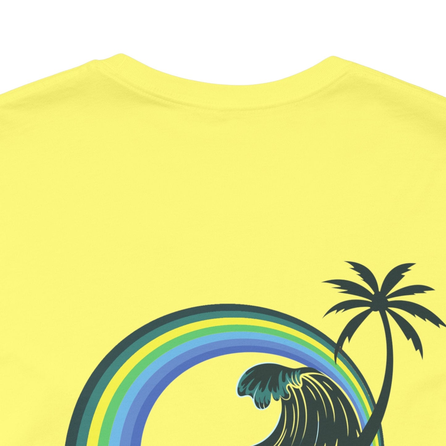 Rainbow Wave Palm T-Shirt – Island Vibes Classic Vintage Surf Style - O'ahu Surf Company