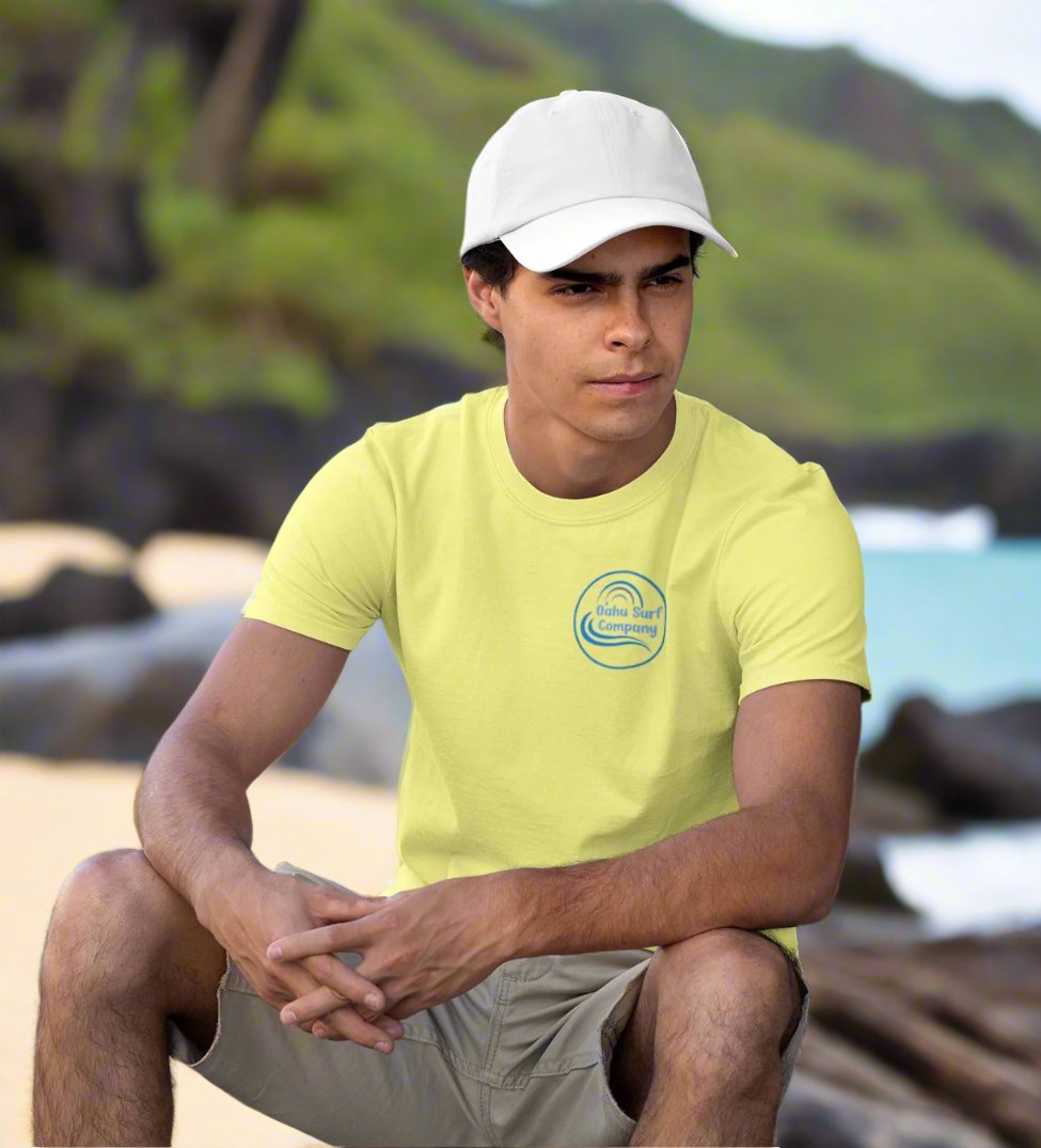 Rainbow Wave Palm T-Shirt – Island Vibes Classic Vintage Surf Style - O'ahu Surf Company