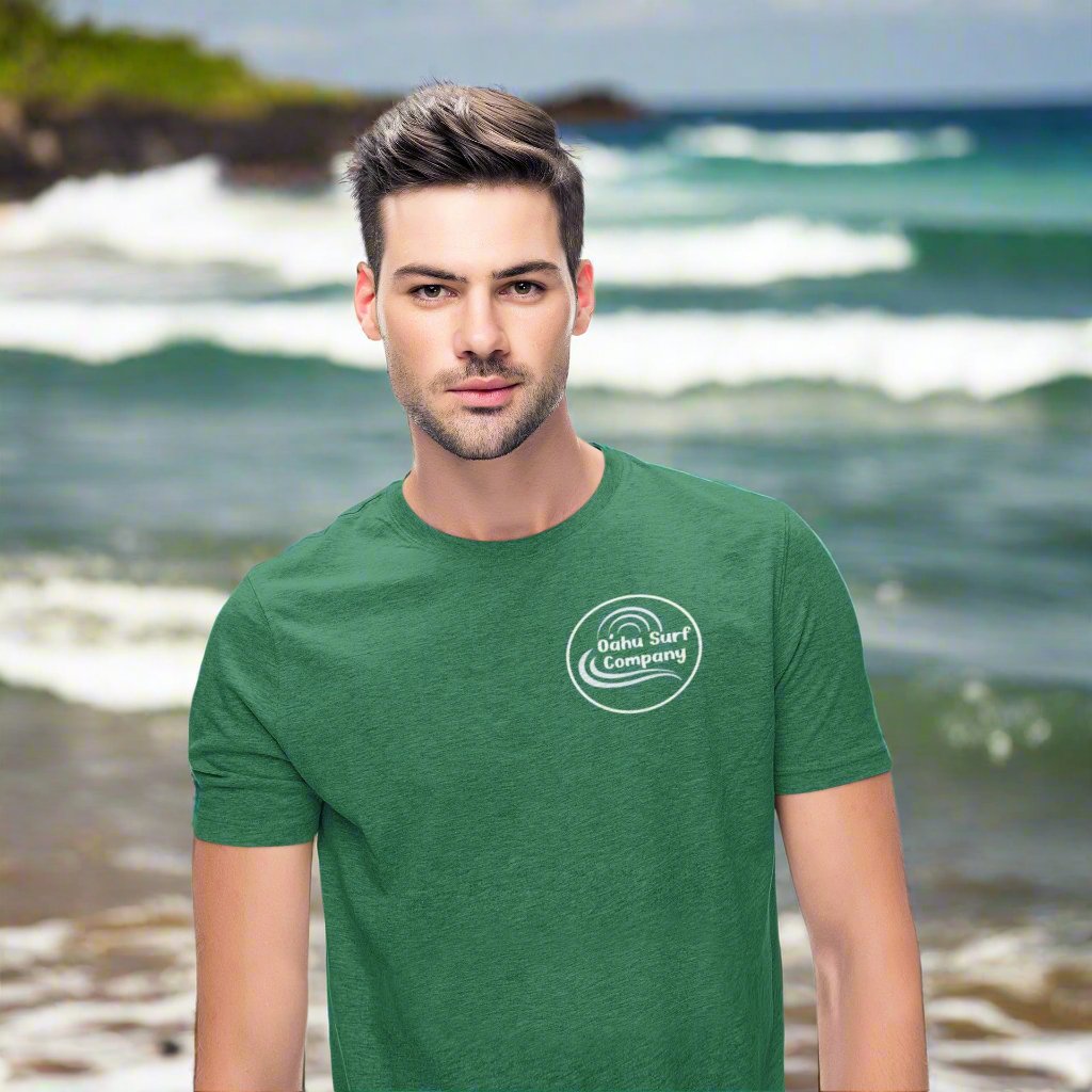 Rainbow Wave Palm T-Shirt – Island Vibes Classic Vintage Surf Style - O'ahu Surf Company