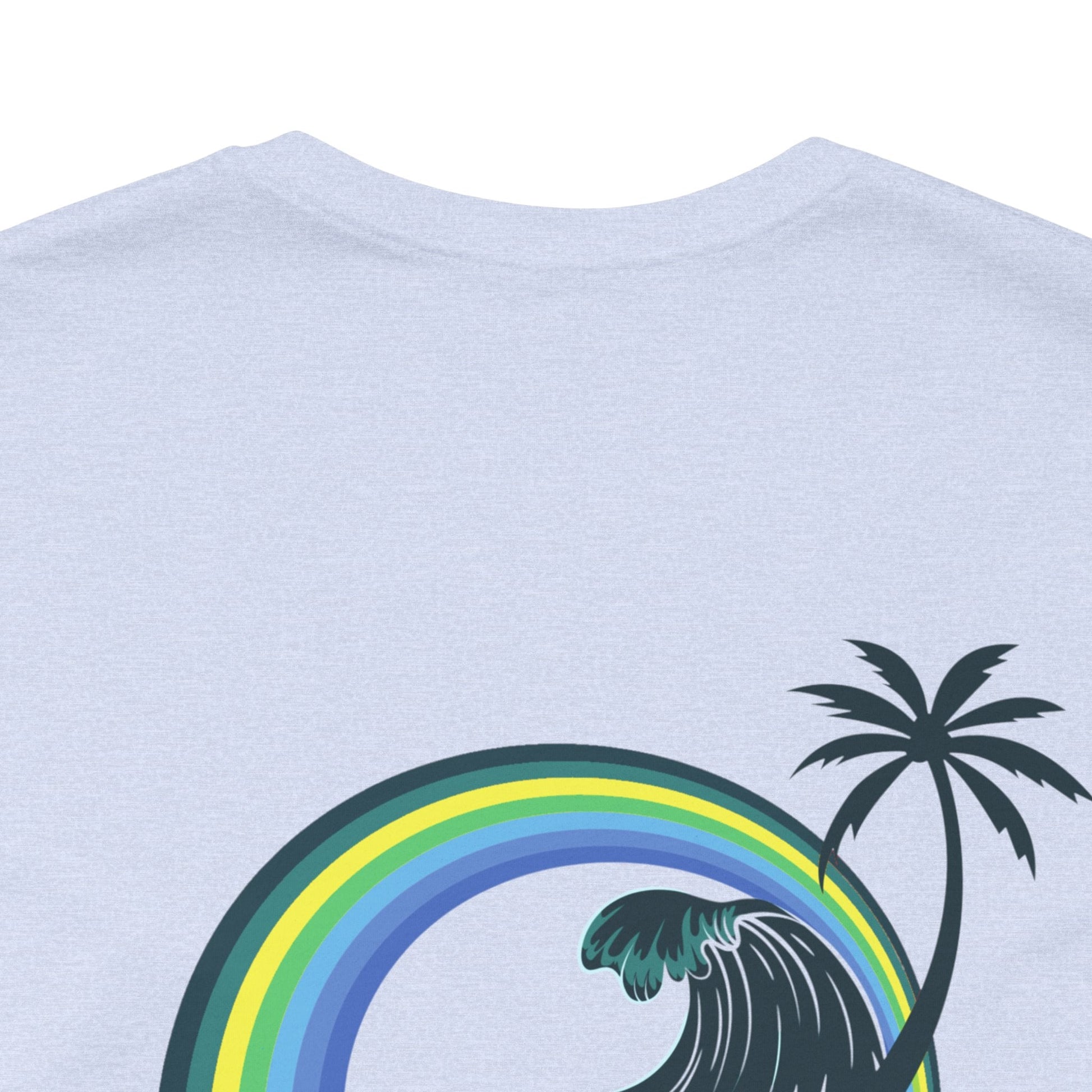 Rainbow Wave Palm T-Shirt – Island Vibes Classic Vintage Surf Style - O'ahu Surf Company