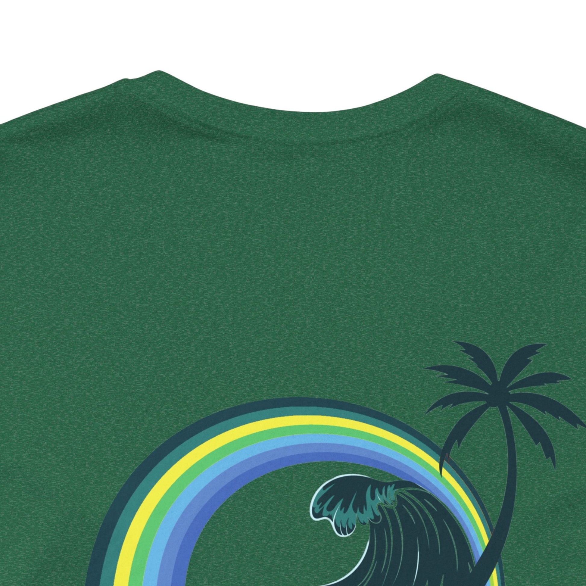 Rainbow Wave Palm T-Shirt – Island Vibes Classic Vintage Surf Style - O'ahu Surf Company