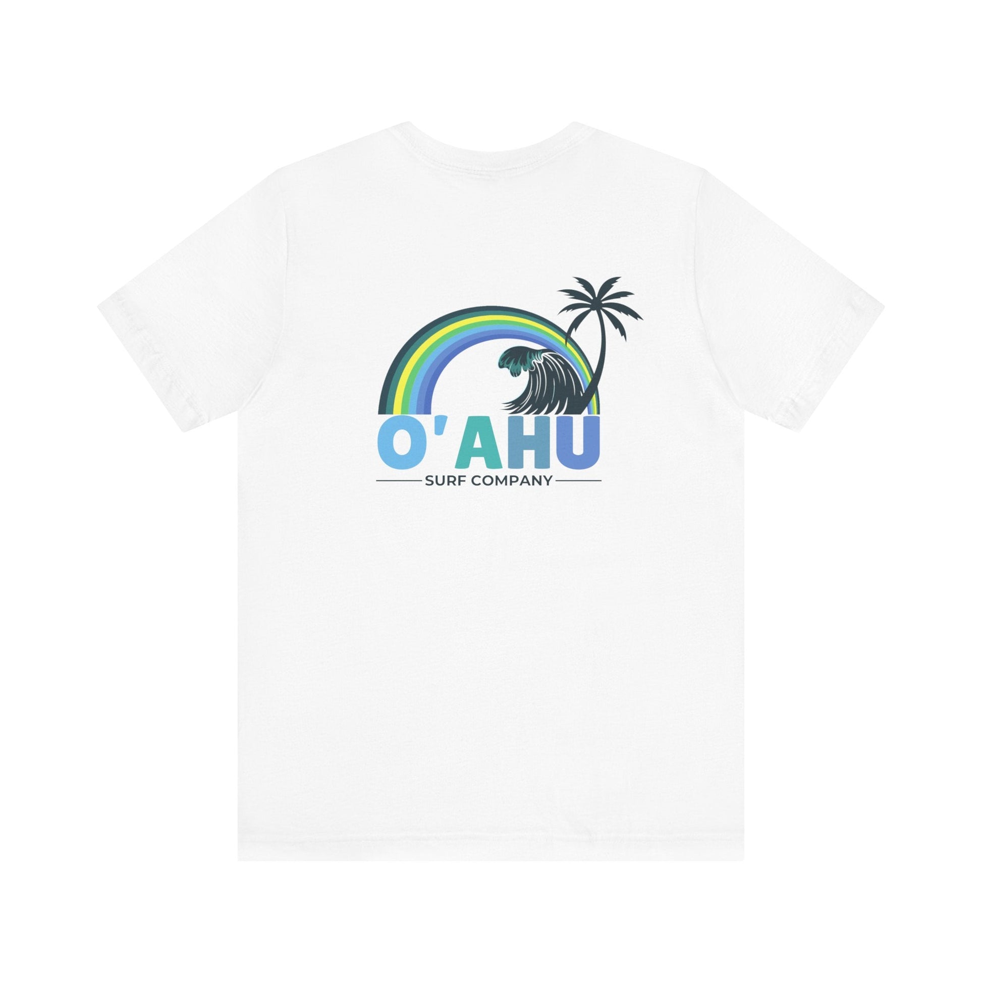 Rainbow Wave Palm T-Shirt – Island Vibes Classic Vintage Surf Style - O'ahu Surf Company