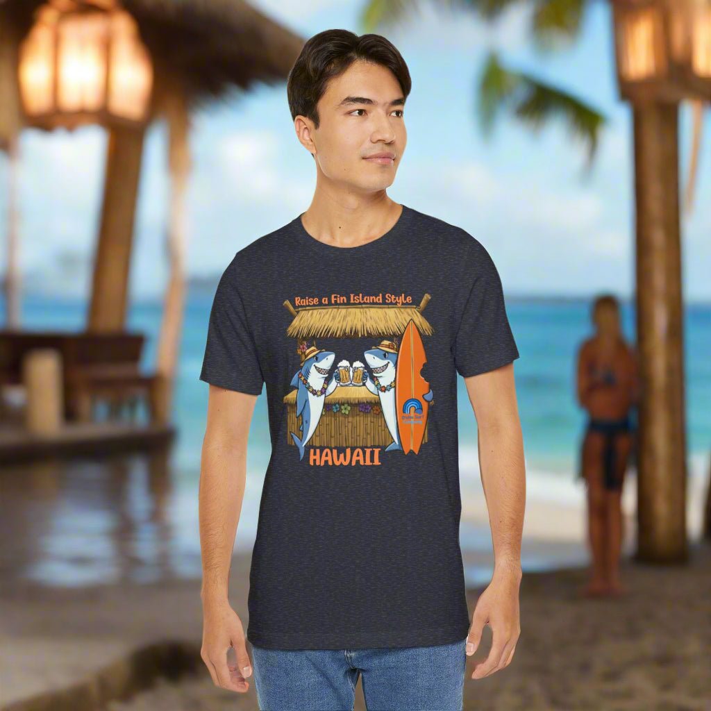 Raise a Fin Island Style Men’s Graphic Tee – O’ahu Surf Company Hawaii - O'ahu Surf Company