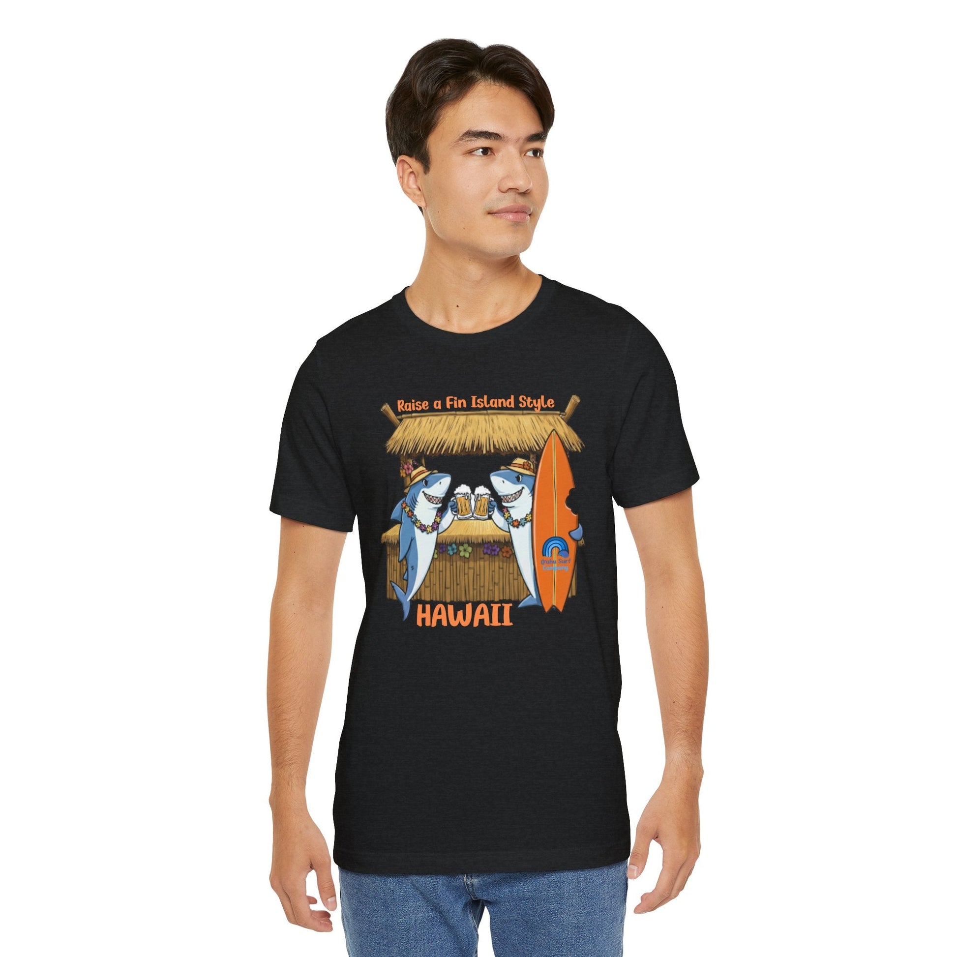 Raise a Fin Island Style Men’s Graphic Tee – O’ahu Surf Company Hawaii - O'ahu Surf Company