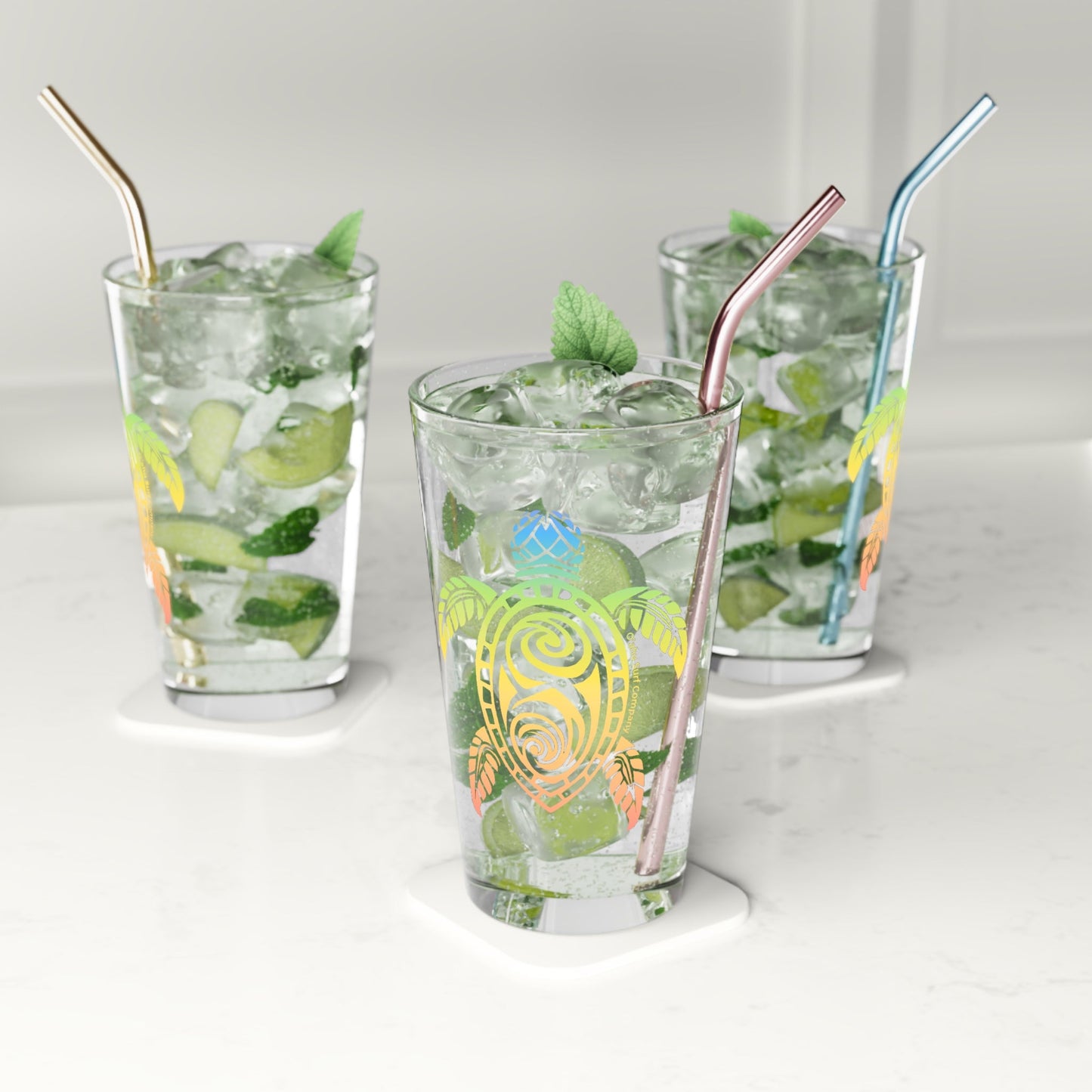 Sea Turtle Oahu Hawaii Pint Glass - O'ahu Surf Company