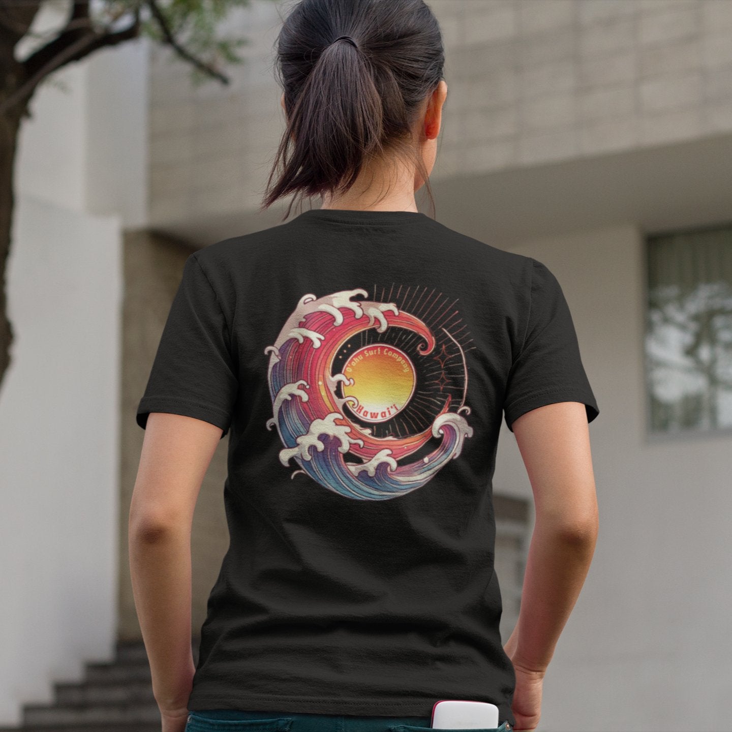 Sun Wave Hawaii Women's Unisex Surf Shirt Beach Tee - O'ahu Surf Company