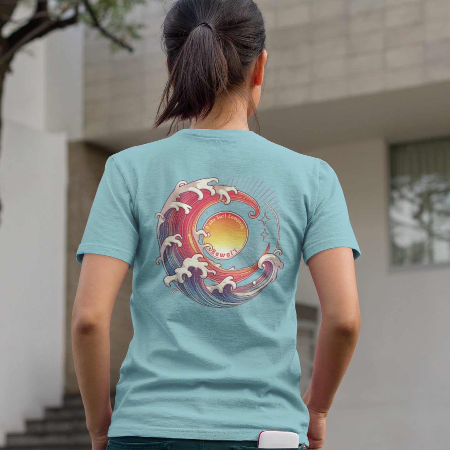 Sun Wave Hawaii Women's Unisex Surf Shirt Beach Tee - O'ahu Surf Company