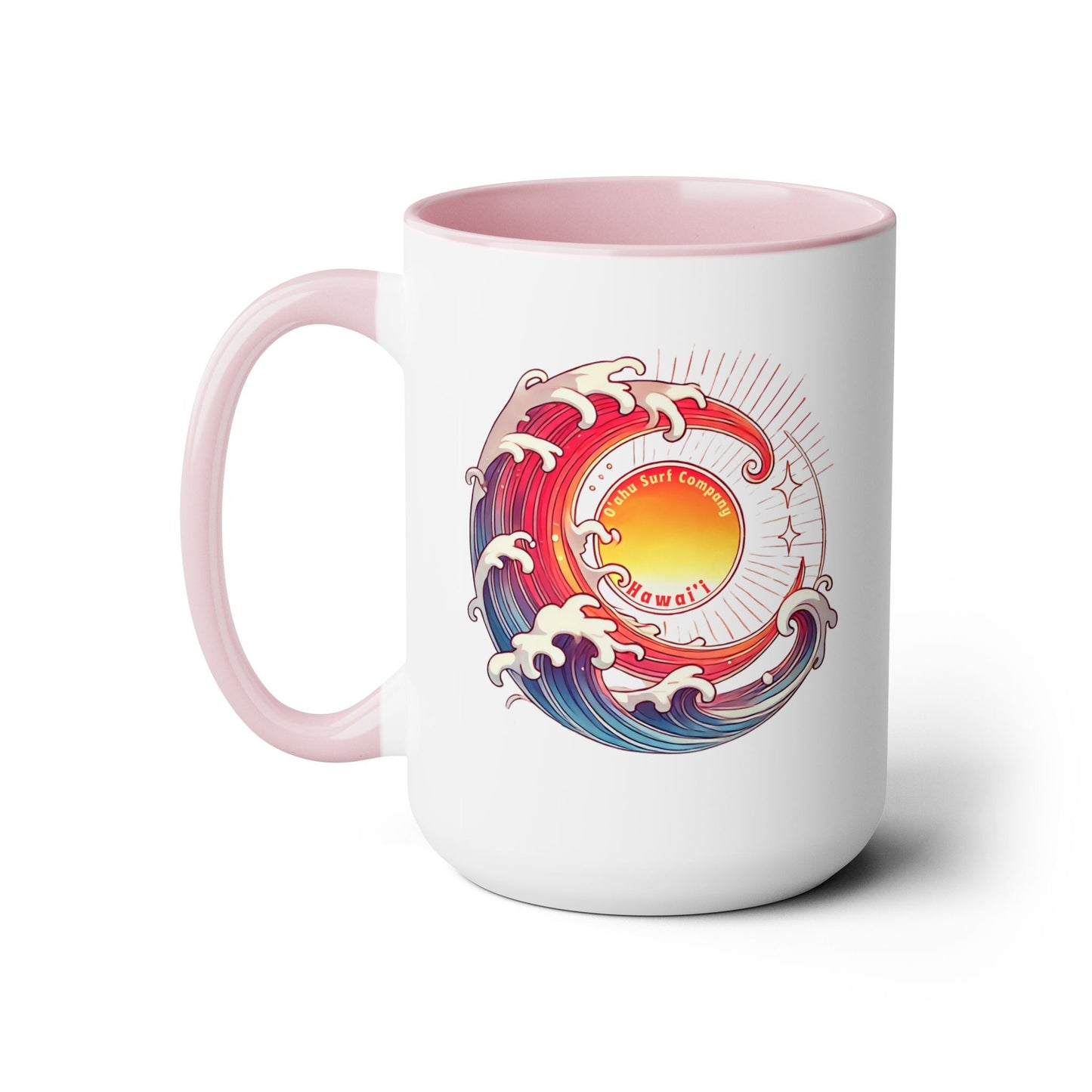 Sun Wave Surf Hawaii Two - Tone Coffee Mug 15oz - O'ahu Surf Company