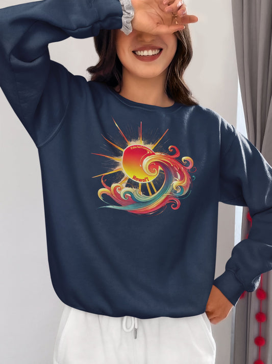 Surf Sweatshirt Unisex Sunshine Tropical Wave Hawaii - O'ahu Surf Company
