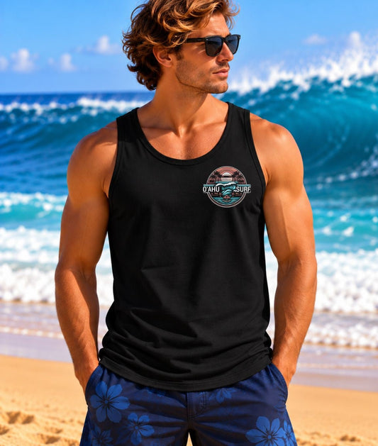 Surf Tank Top Men's Oahu Hawaii Ocean Wave - O'ahu Surf Company