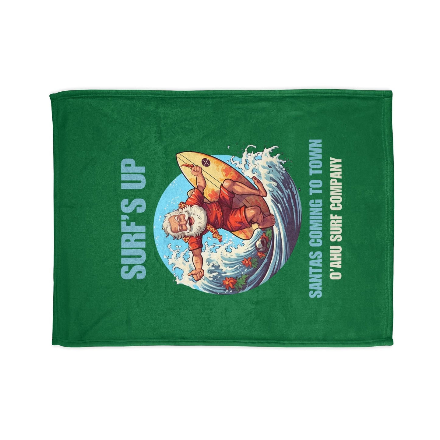 Surf's Up Santa's Coming To Town Fleece Throw Blanket - Christmas Holiday Gift - O'ahu Surf Company