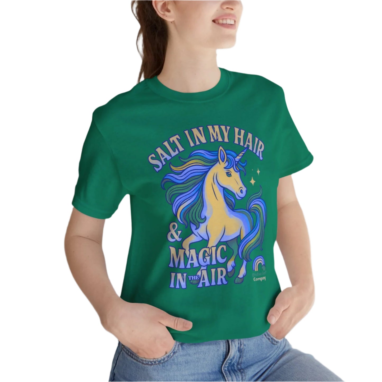 Unicorn T-Shirt for Women Unisex – Aloha Beach Graphic Tee with Rainbow Surf Design Hawaii Inspired from Oahu Surf Company - O'ahu Surf Company