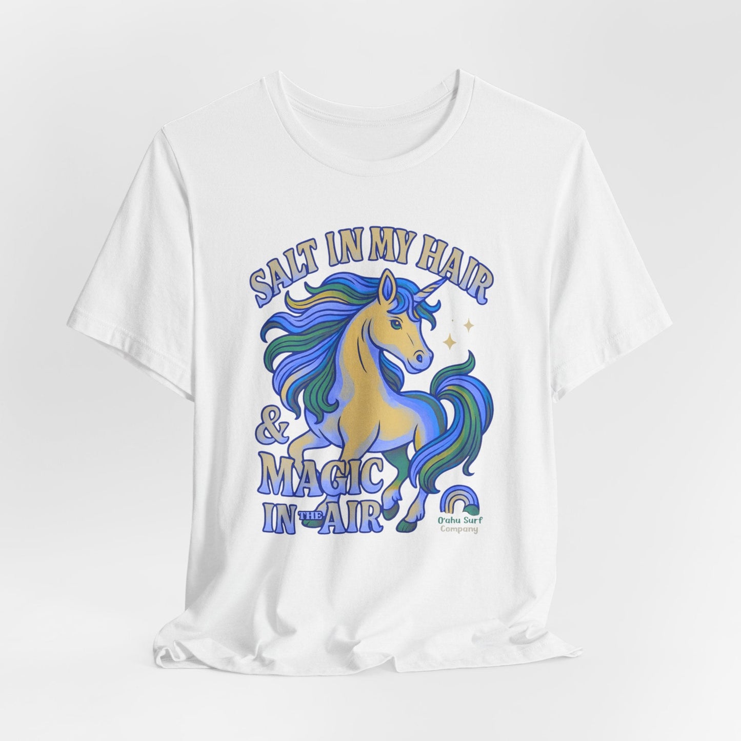 Unicorn T-Shirt for Women Unisex – Aloha Beach Graphic Tee with Rainbow Surf Design Hawaii Inspired from Oahu Surf Company - O'ahu Surf Company