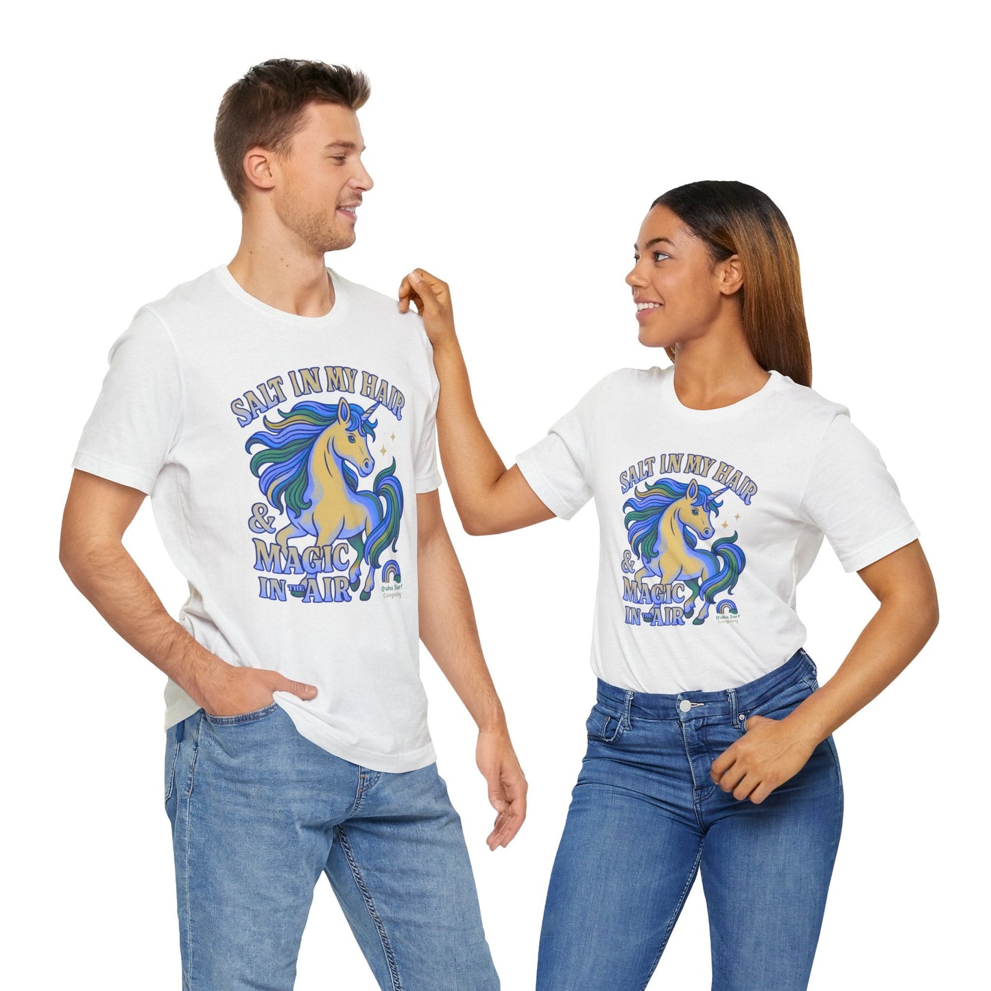 Unicorn T-Shirt for Women Unisex – Aloha Beach Graphic Tee with Rainbow Surf Design Hawaii Inspired from Oahu Surf Company - O'ahu Surf Company