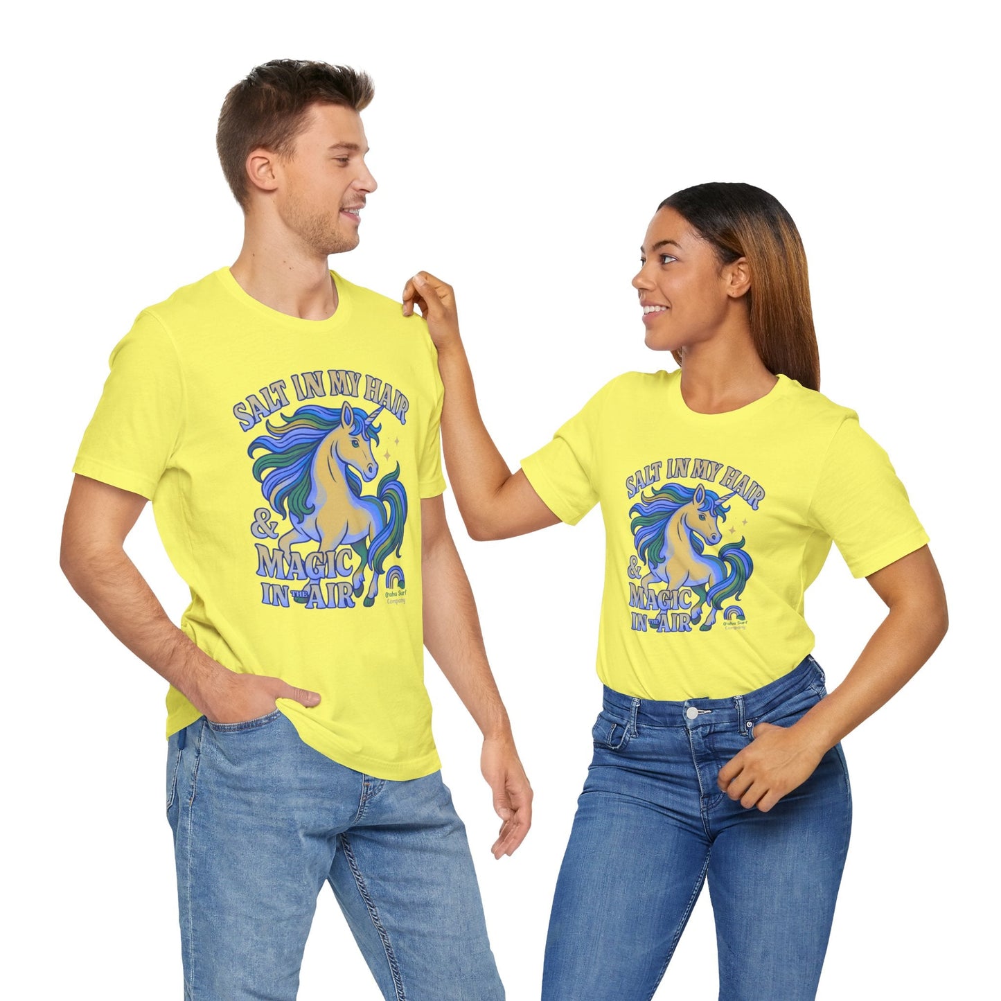 Unicorn T-Shirt for Women Unisex – Aloha Beach Graphic Tee with Rainbow Surf Design Hawaii Inspired from Oahu Surf Company - O'ahu Surf Company