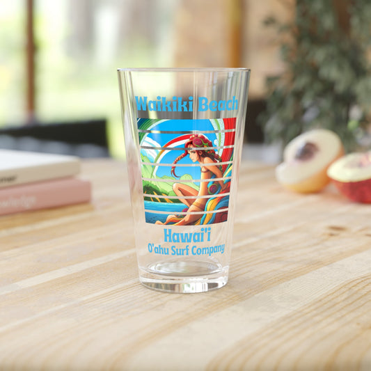Waikiki Beach Hawaii Pint Glass - O'ahu Surf Company