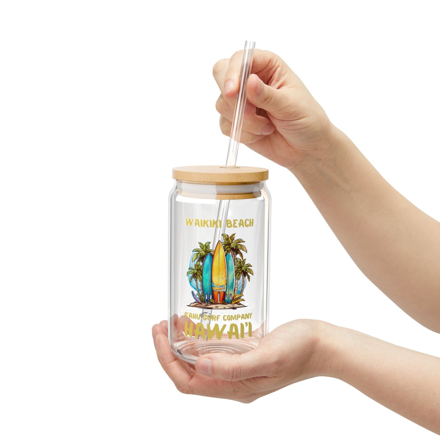 Waikiki Beach Hawaii Sipper Glass - O'ahu Surf Company