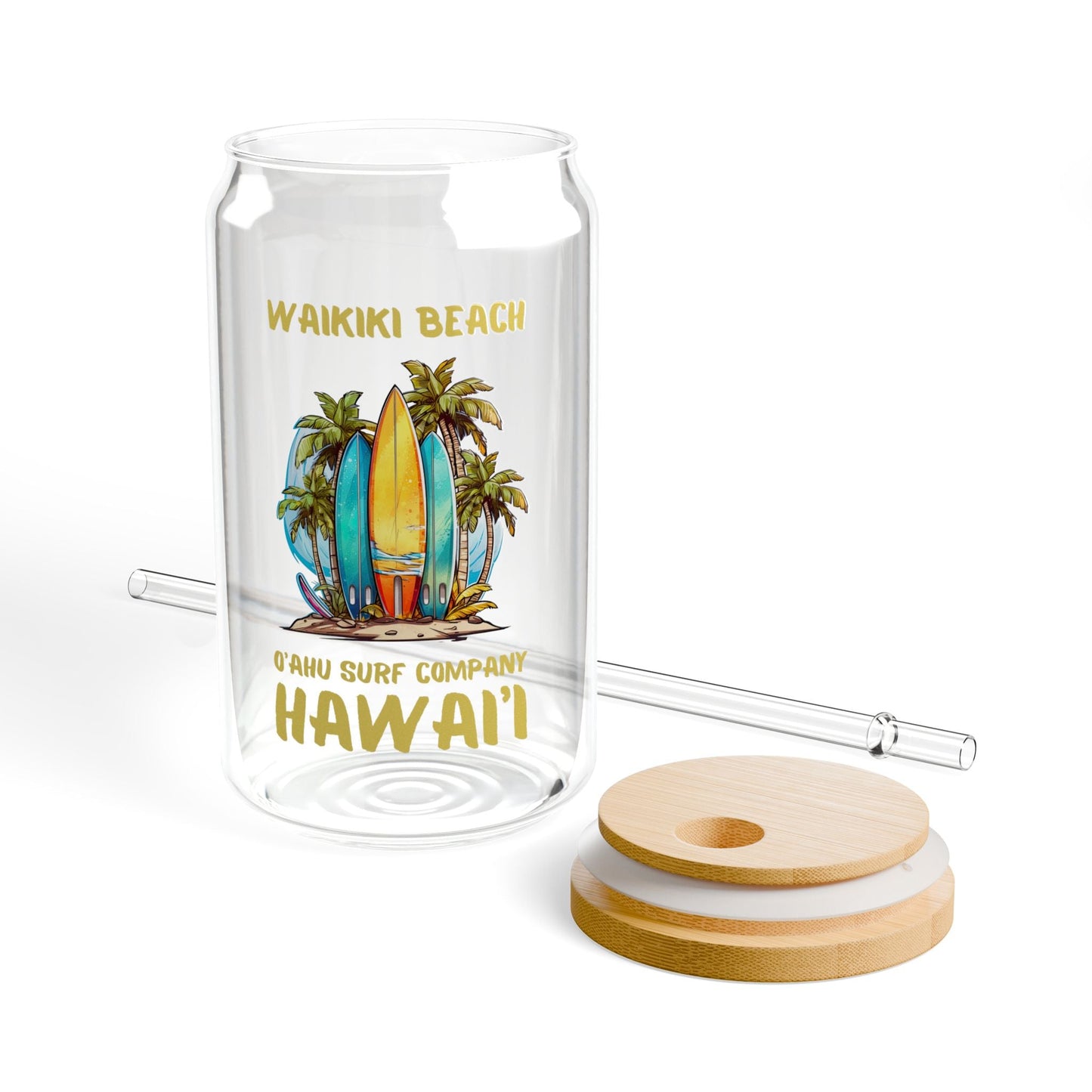 Waikiki Beach Hawaii Sipper Glass - O'ahu Surf Company