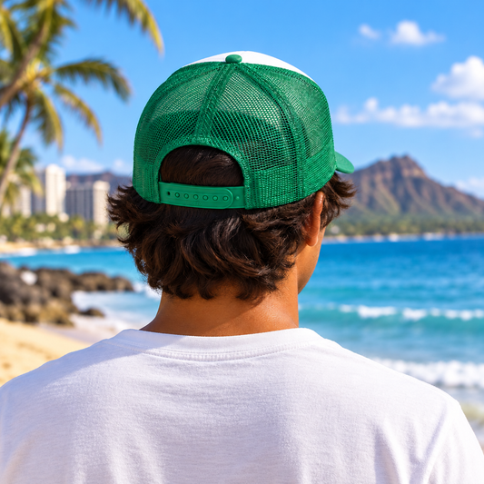 Waikiki Beach Hawaii Trucker Hat - O'ahu Surf Company