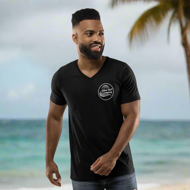 Waikiki Beach Oahu Hawaii Surf Bus V - Neck T-Shirt - O'ahu Surf Company