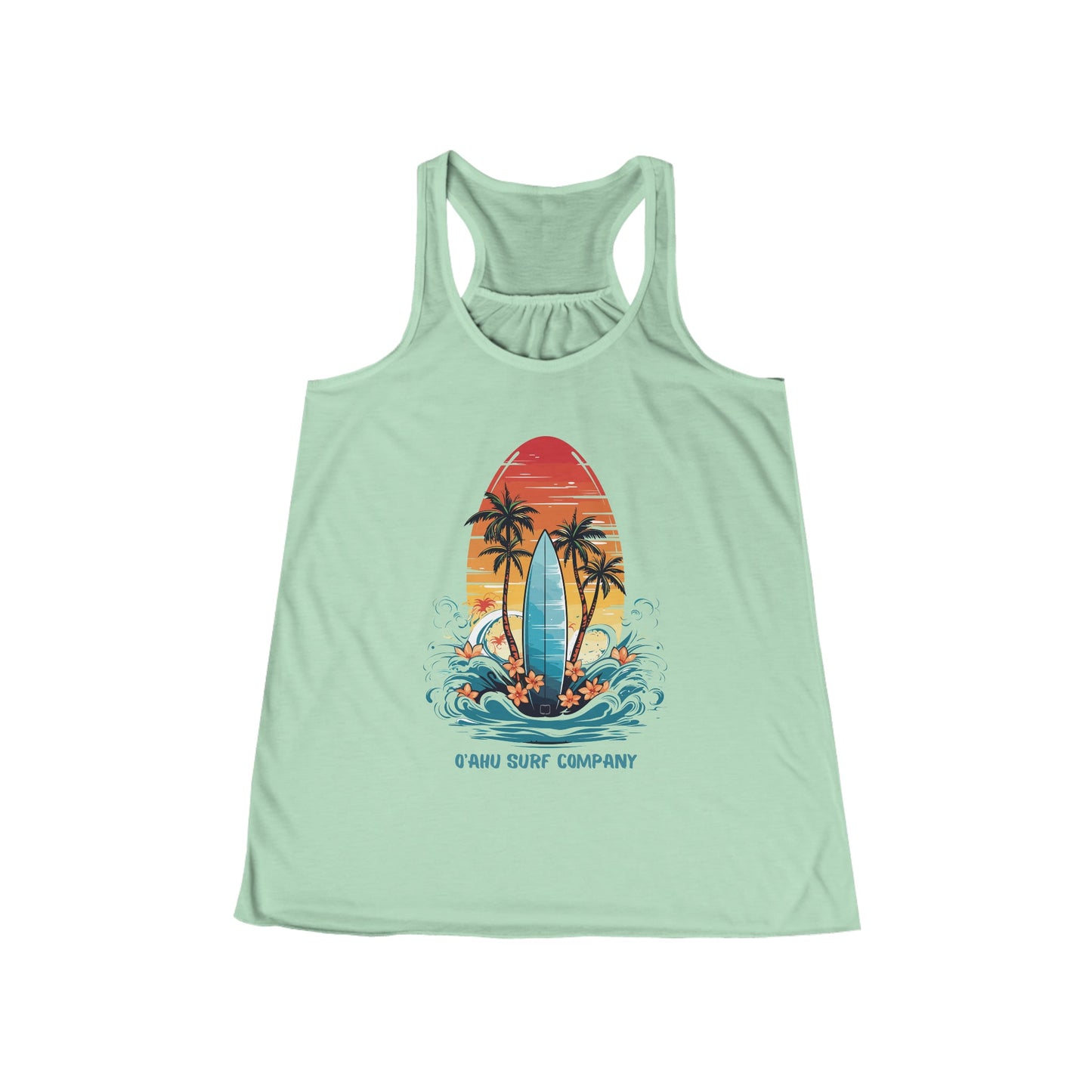 Oahu Hawaii Tropical Surf Flowy Racerback Women's Tank - O'ahu Surf Company