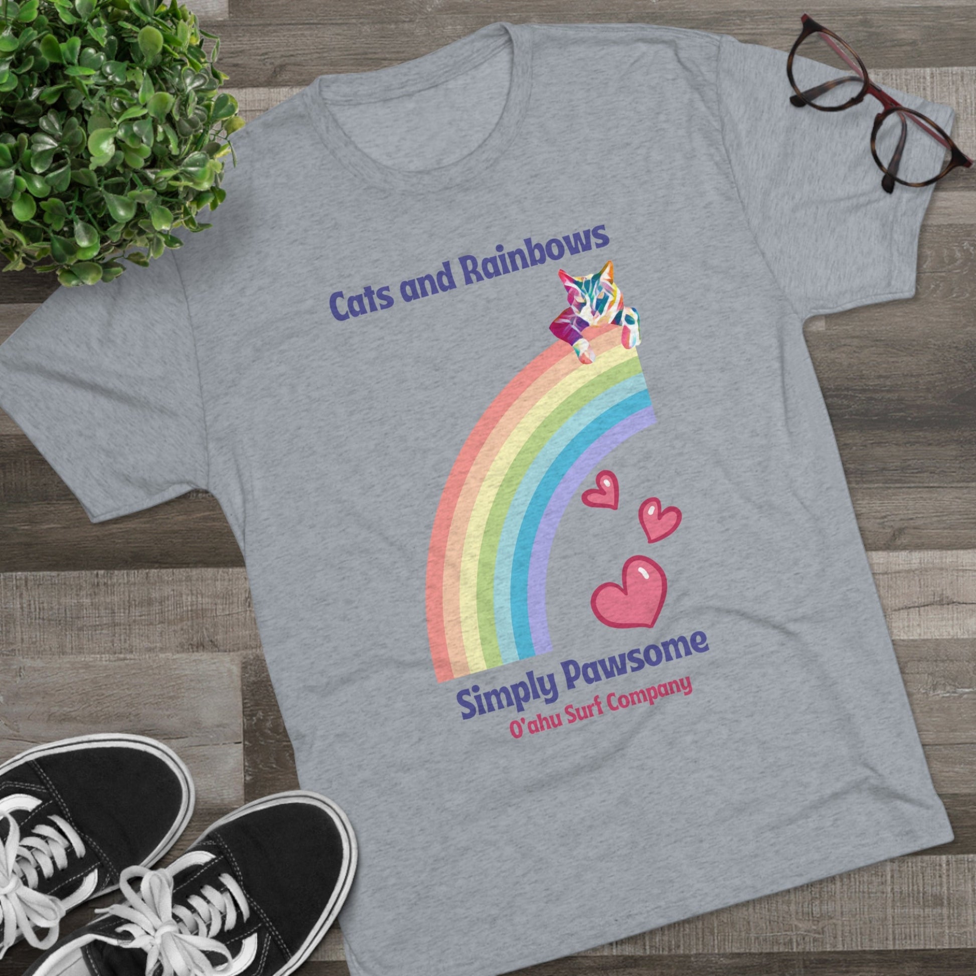O'ahu Surf Company Cats and Rainbows T-shirt - Gay Pride Shirts - Honolulu Pride