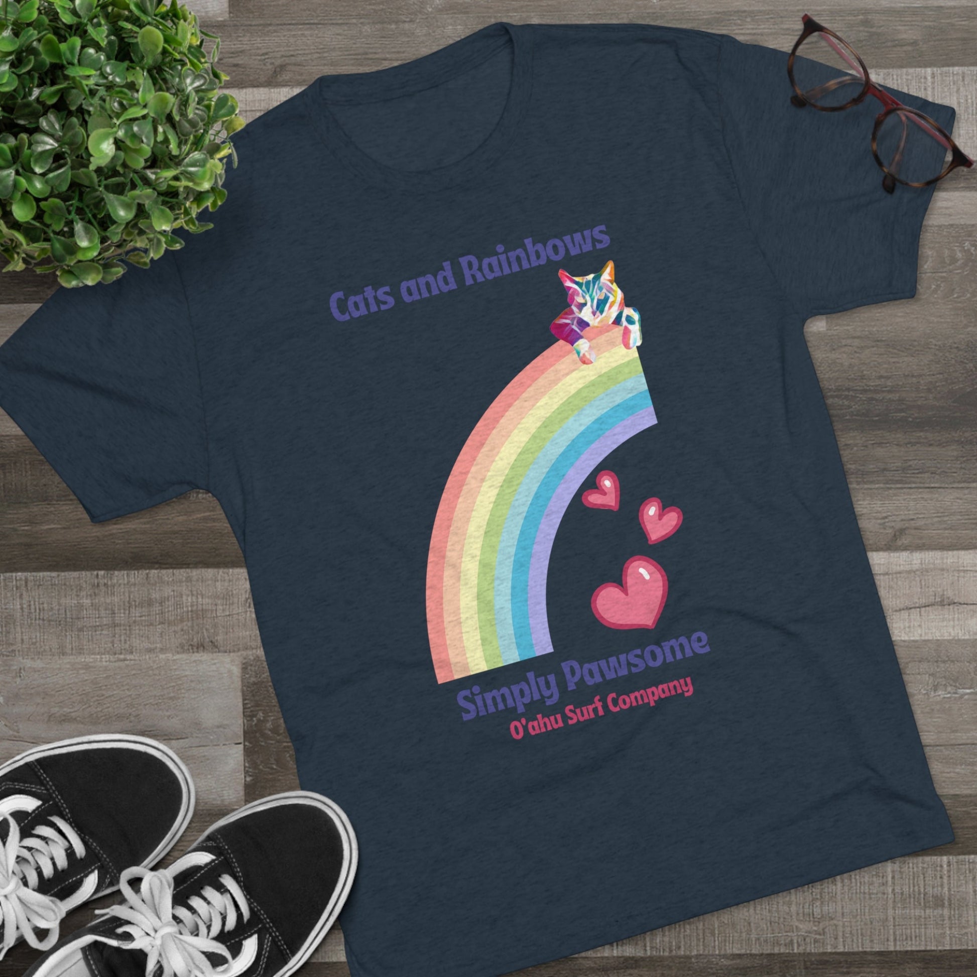 O'ahu Surf Company Cats and Rainbows T-shirt - Gay Pride Shirts - Honolulu Pride