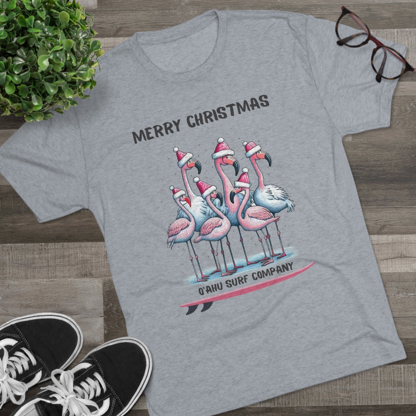 O'ahu Surf Company Christmas Flamingo Surf T-shirt - O'ahu Surf Company