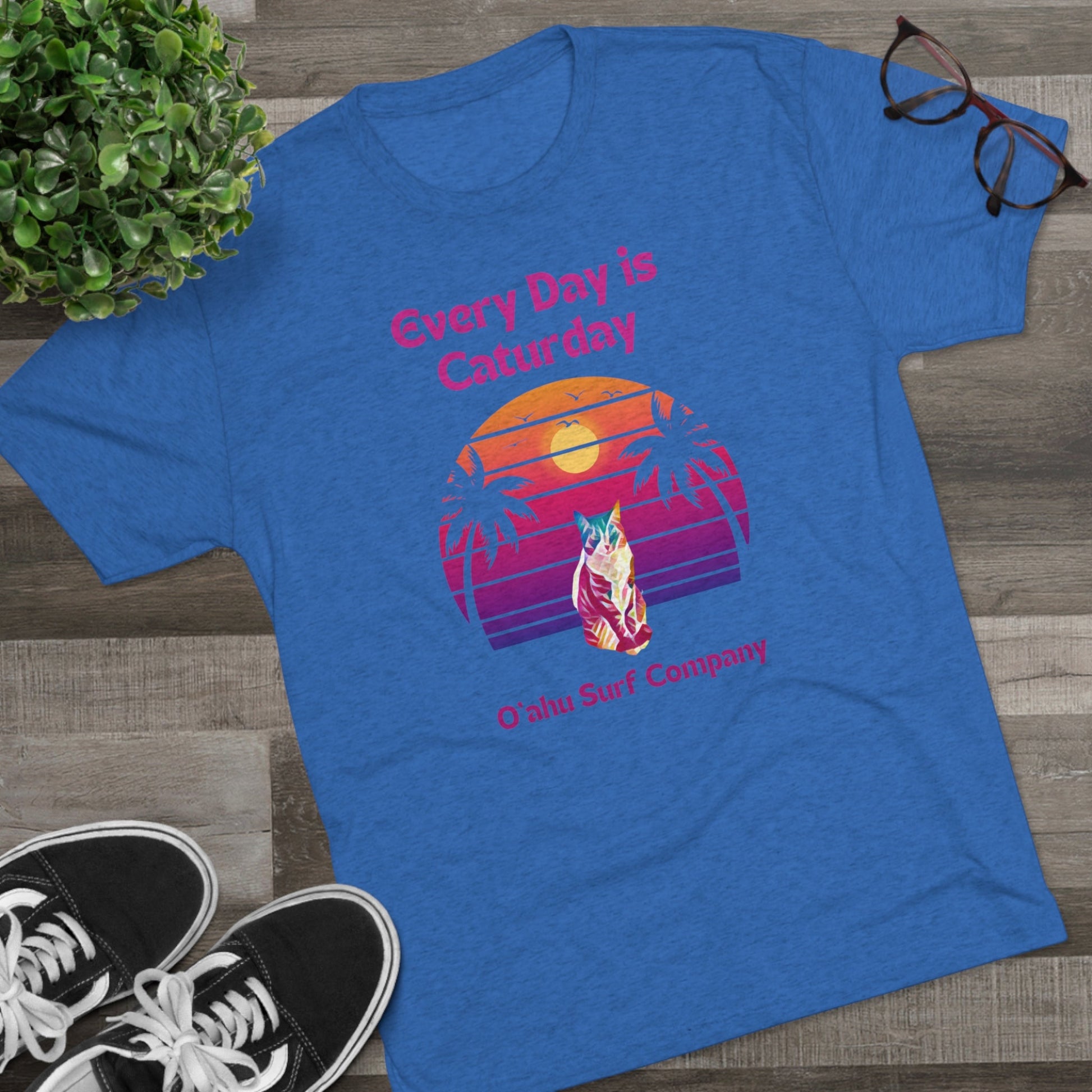 O'ahu Surf Company Every Day is Caturday Cat T-shirt - O'ahu Surf Company