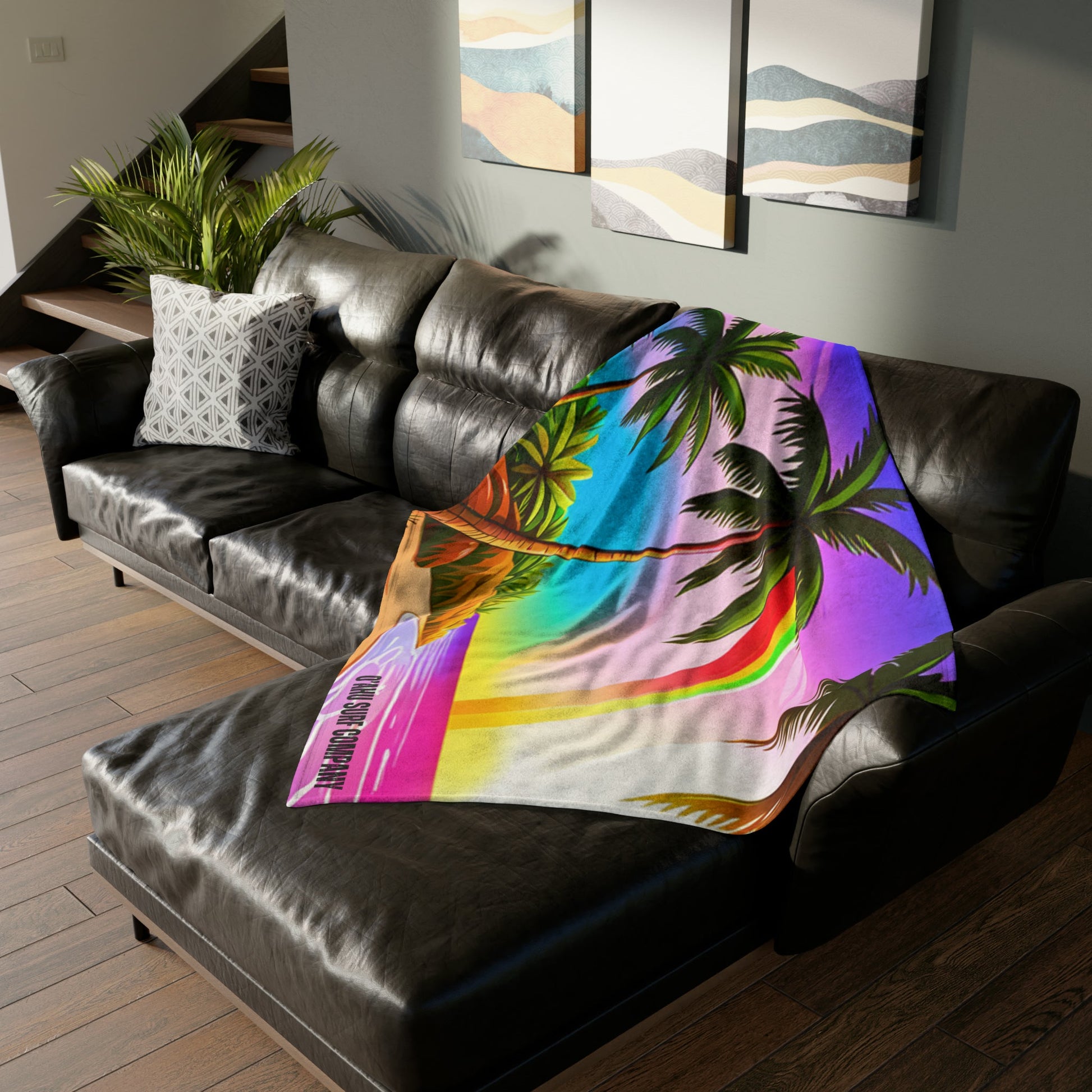 O'ahu Surf Company Ocean Colors Blanket. These Hawaii island inspired surf themed blankets are irresistibly cozy and soft.