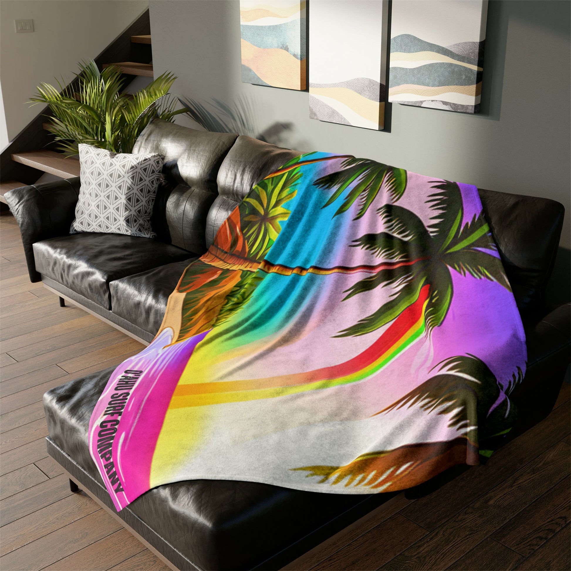 O'ahu Surf Company Ocean Colors Blanket. These Hawaii island inspired surf themed blankets are irresistibly cozy and soft.