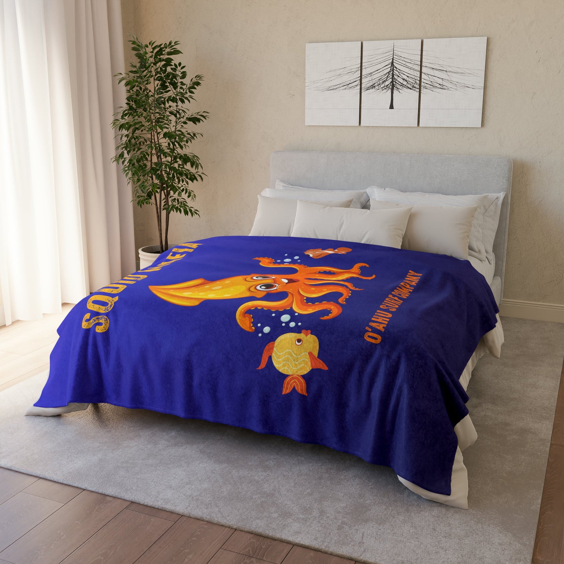 O'ahu Surf Company Squid Mafia Tropical Throw Blanket - O'ahu Surf Company