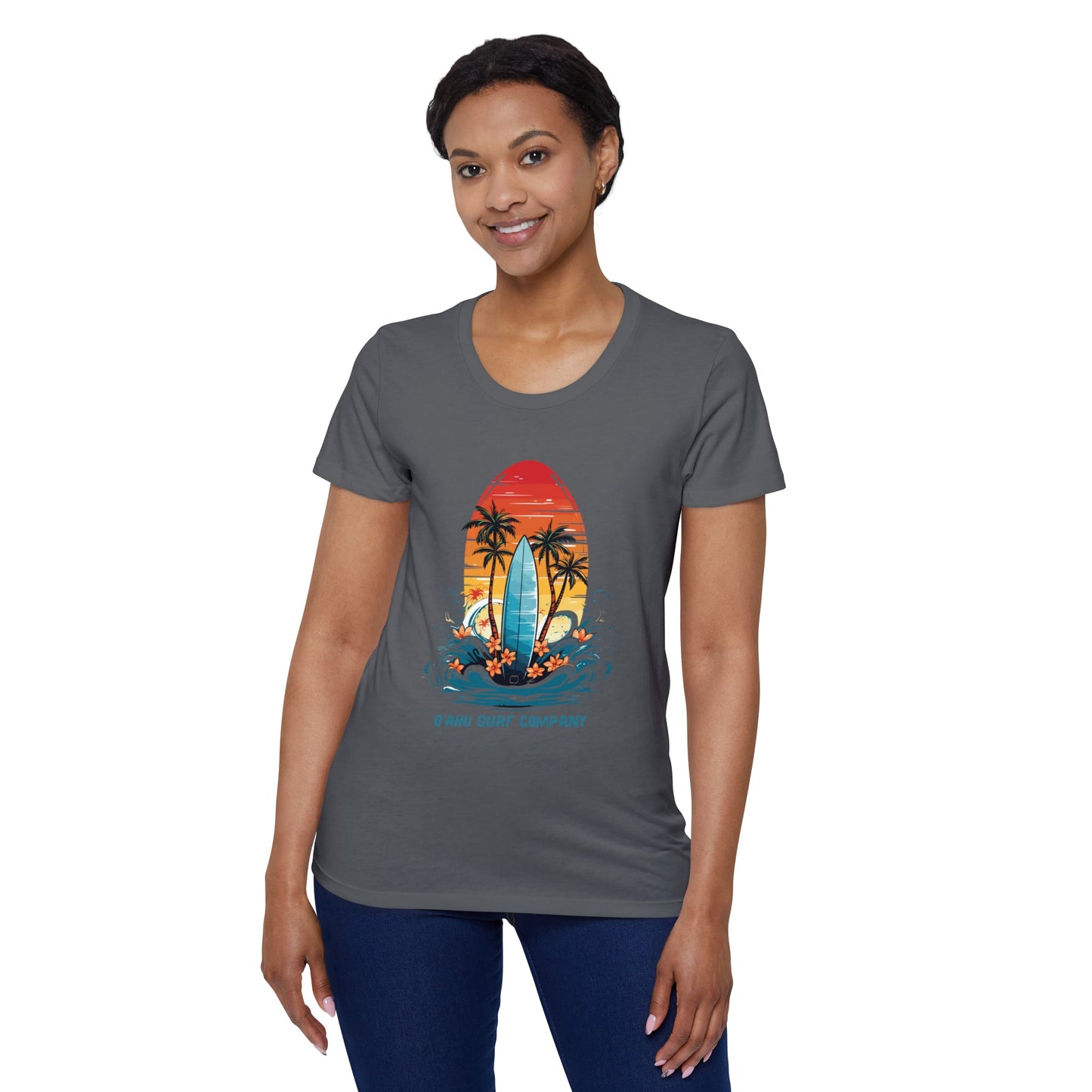O'ahu Surf Company Women's Tropical Surf T-Shirt - O'ahu Surf Company