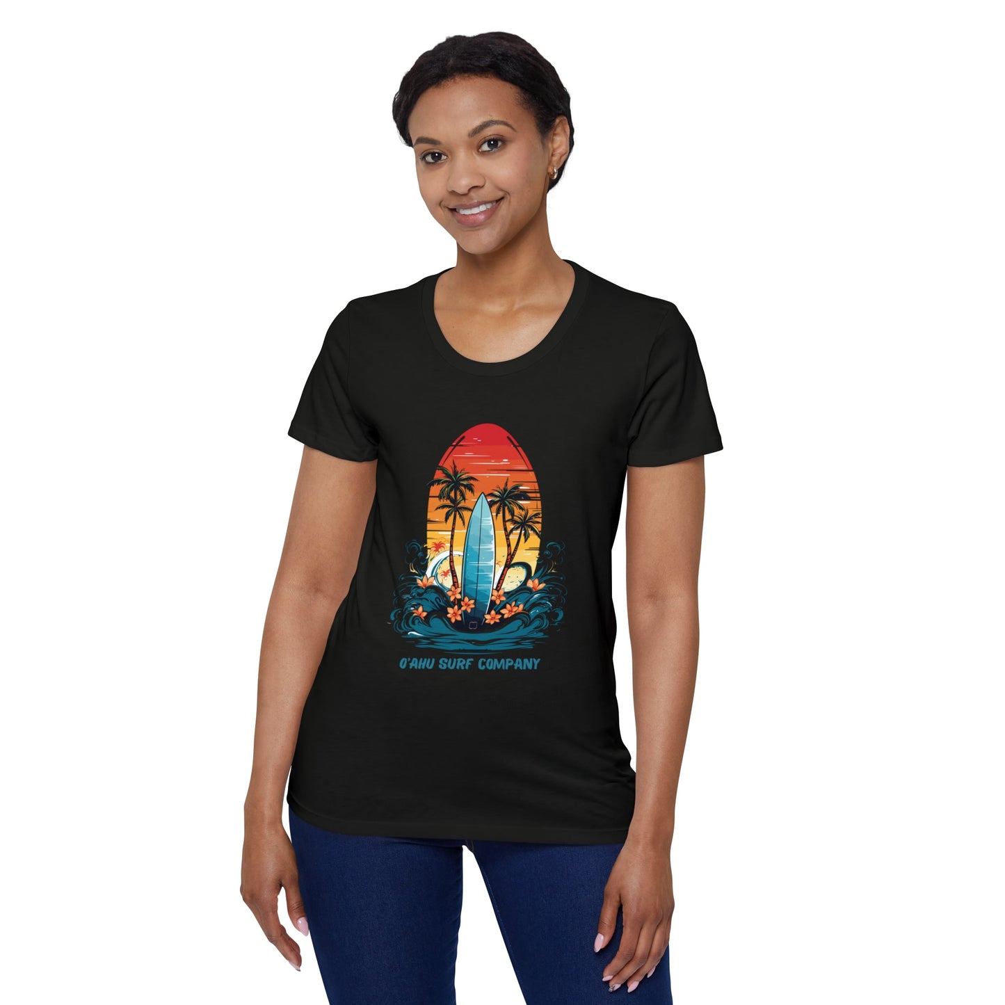 O'ahu Surf Company Women's Tropical Surf T-Shirt - O'ahu Surf Company