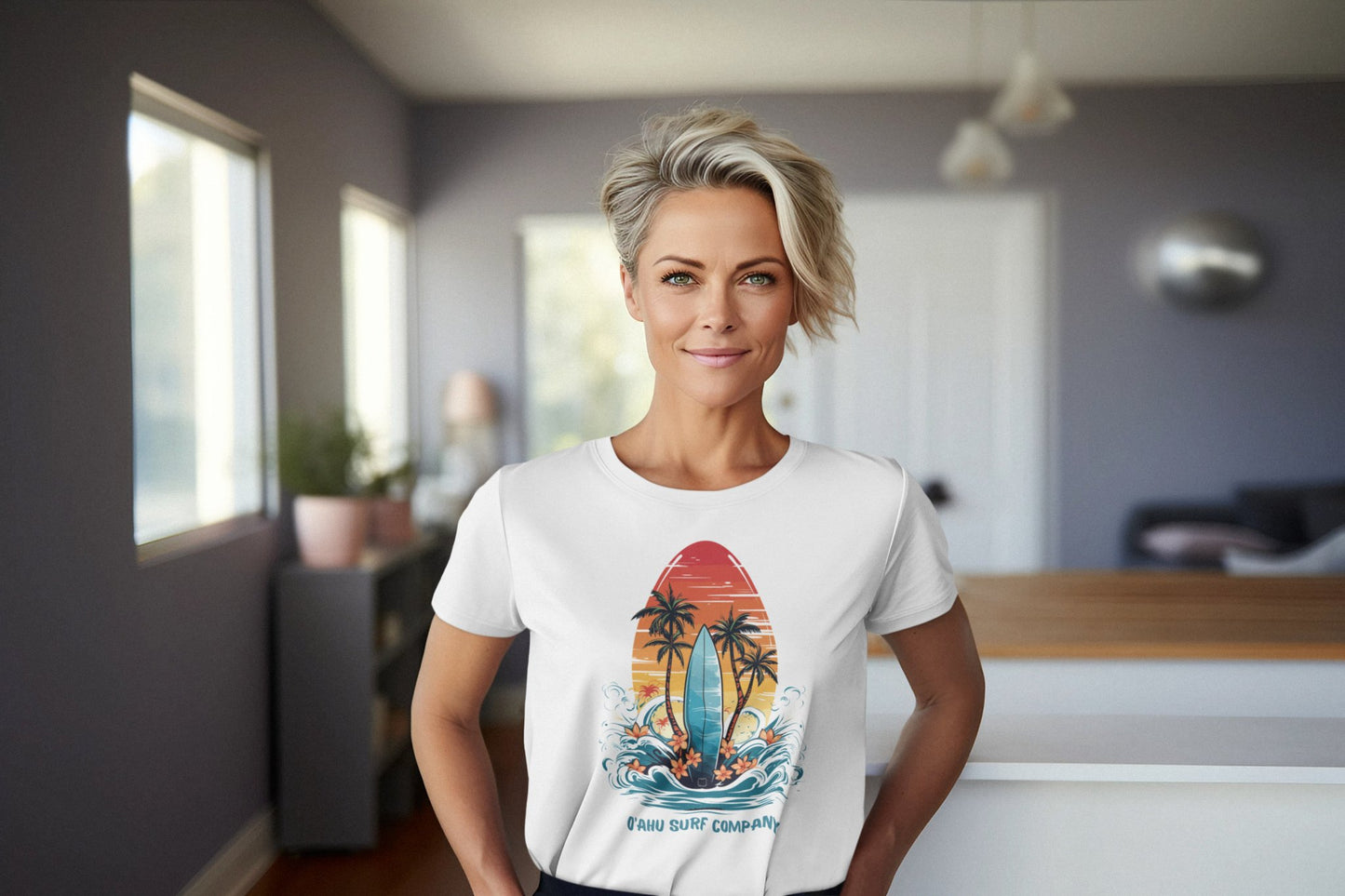 O'ahu Surf Company Women's Tropical Surf T-Shirt - O'ahu Surf Company