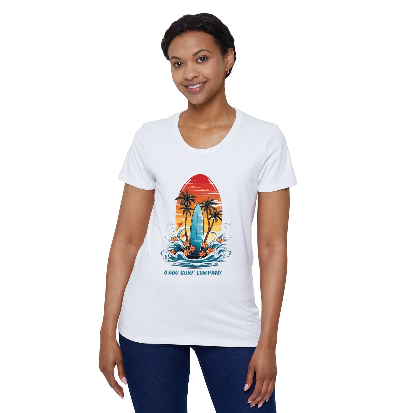 O'ahu Surf Company Women's Tropical Surf T-Shirt - O'ahu Surf Company