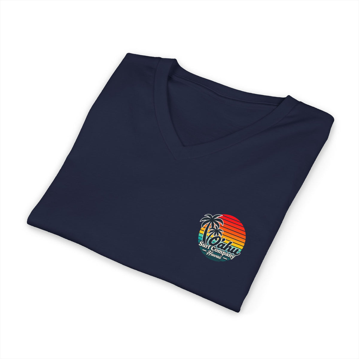 Retro Aloha Sunset Hawaii V-Neck Tee - Vintage Hawaiian Style